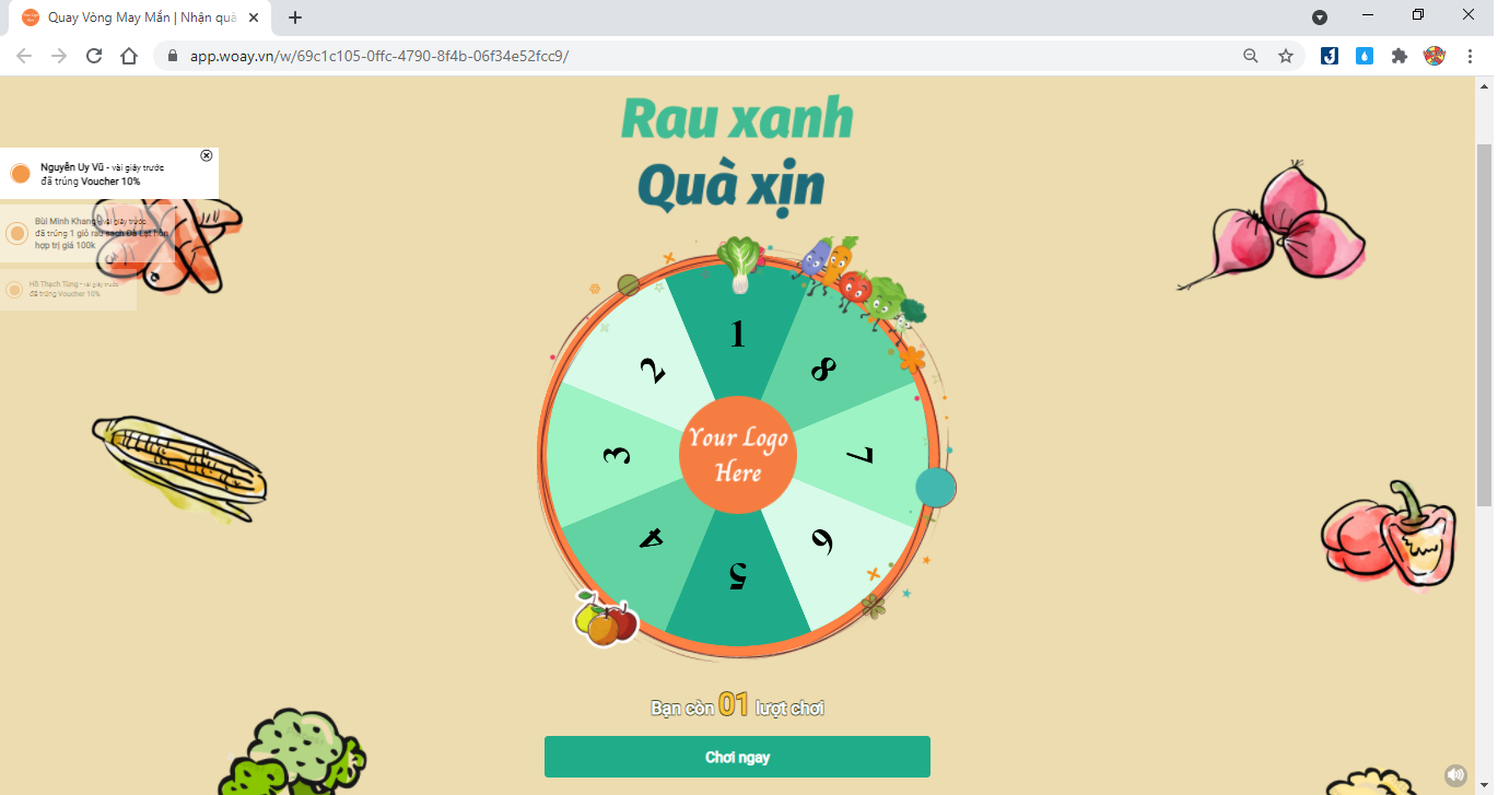 Game "Rau xanh-quà xịn"