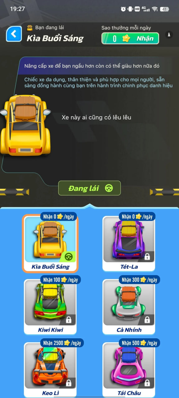 Thay đổi skin xe trong game Momo Bon Bon